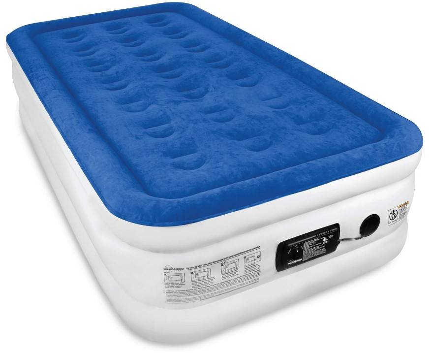 SoundAsleep Dream Series Luxury Air Mattress with ComfortCoil Technology & Built-in High Capacity Pump for Home & Camping- Double Height, Adjustable, Inflatable Blow Up, Portable - Twin Size