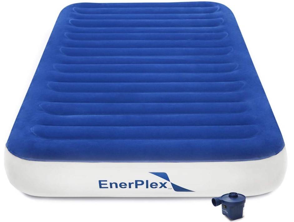 EnerPlex Queen Air Mattress for Camping, Travel & Home - Luxury, 9-Inch Double Height Inflatable Bed w/ Built-in Dual Pump