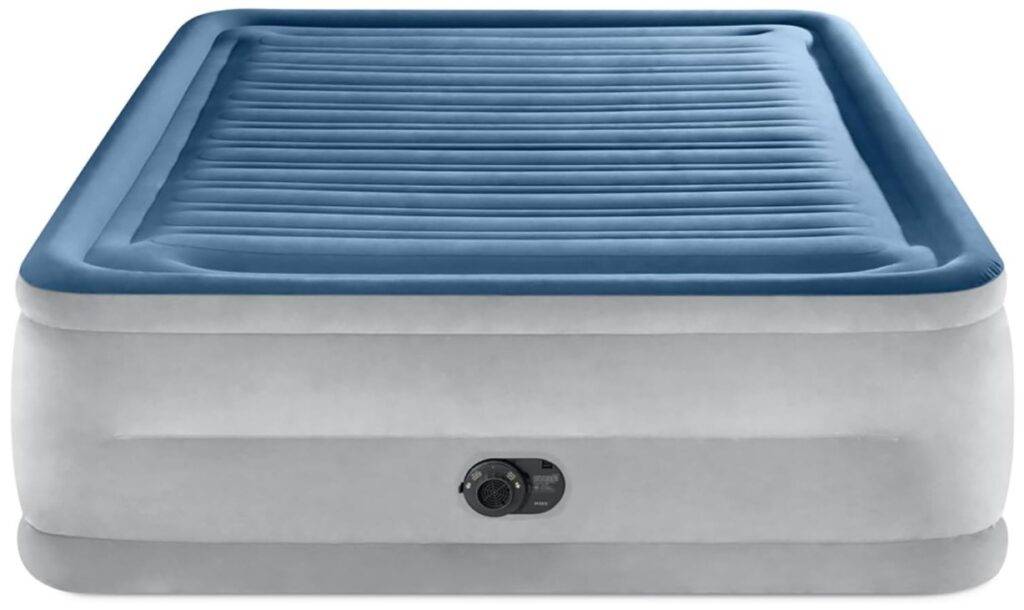 
Intex: Dura-Beam Deluxe Comfort-Plush Air Mattress - 22" Queen Blue - Built-in Electric Pump, Durable Fiber-Tech, Carry Bag Included, 600lb Capacity