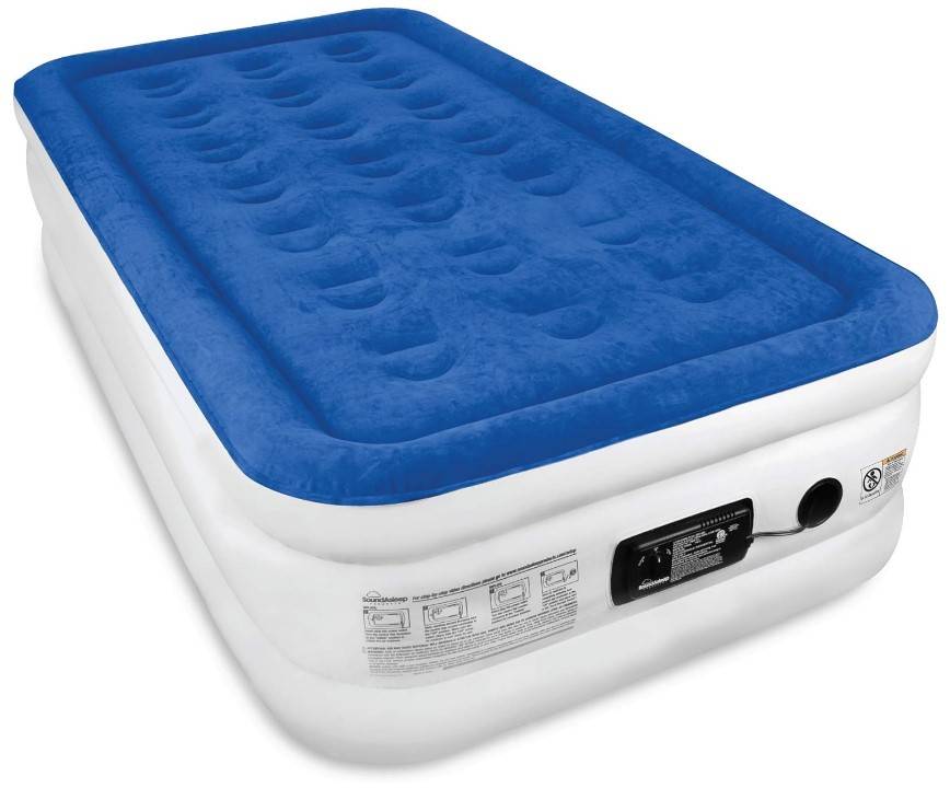 SoundAsleep Dream Series Luxury Air Mattress with ComfortCoil Technology & Built-in High Capacity Pump for Home & Camping- Double Height, Adjustable, Inflatable Blow Up, Portable - Twin Size