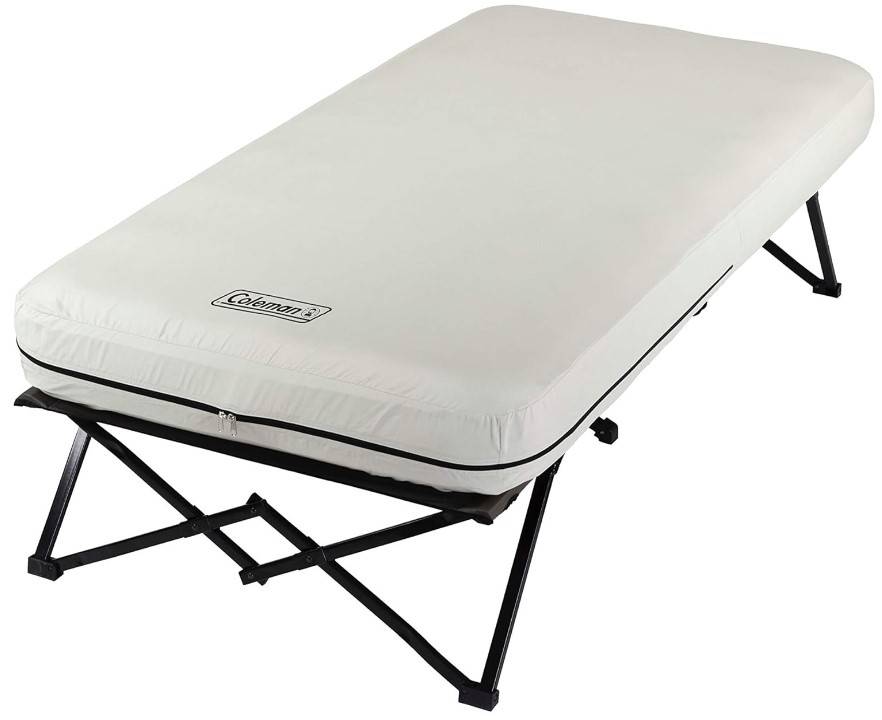 Coleman Camping Cots for Adults with Camping Air Mattress, Folding Air Mattresses Set, Battery-Operated Pump & Side Table for Outdoor Comfort