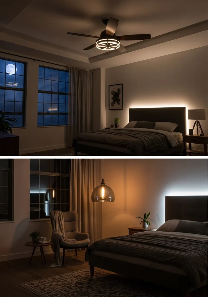 Layering Your Industrial Bedroom Lighting