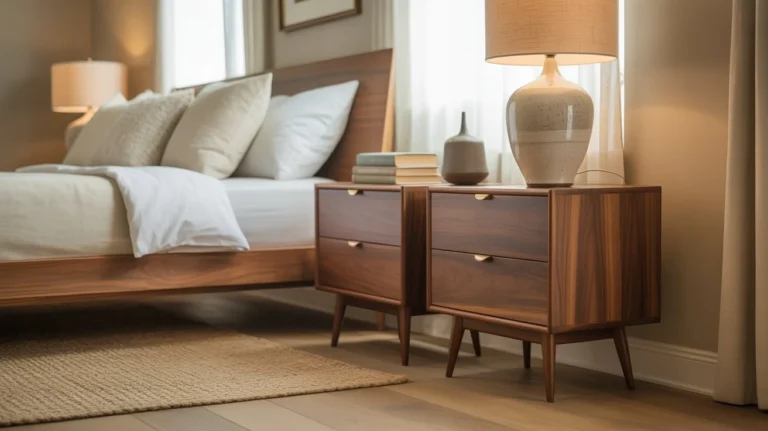 Mid Century Modern Nightstand Set for Bedroom Decor