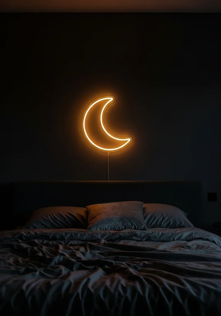 Neon and LED Sign Art: Modern Bedrooms After Dark