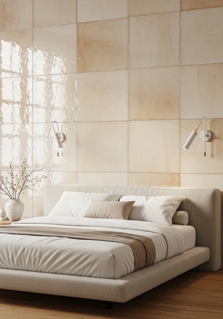 Popular Accent Wall Ideas Behind the Bed – Tile and Textured Wall Treatments