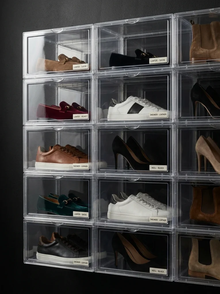 Clear Stackable Shoe Boxes