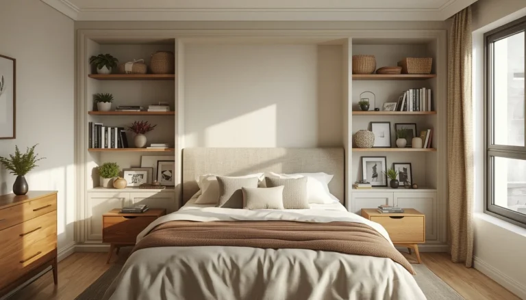 Headboard with Storage Shelves for a Clutter-Free Bedroom