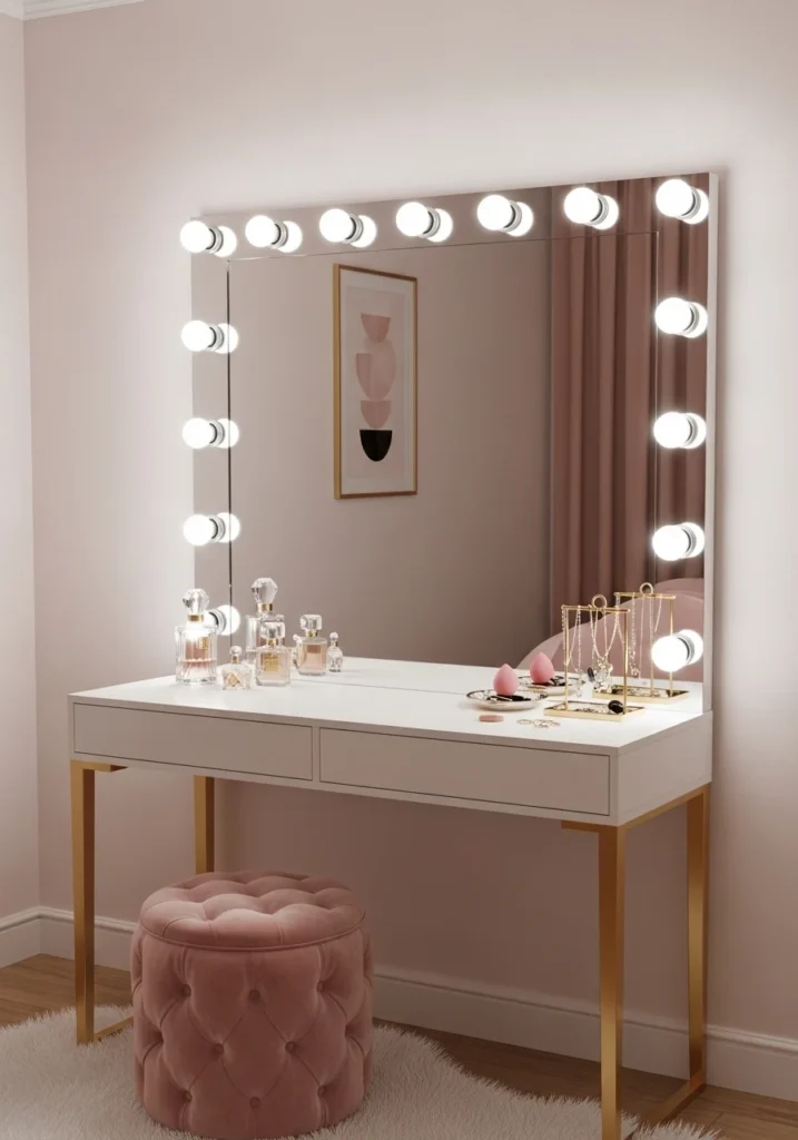 Hollywood-Style Vanity Mirrors with Bulbs