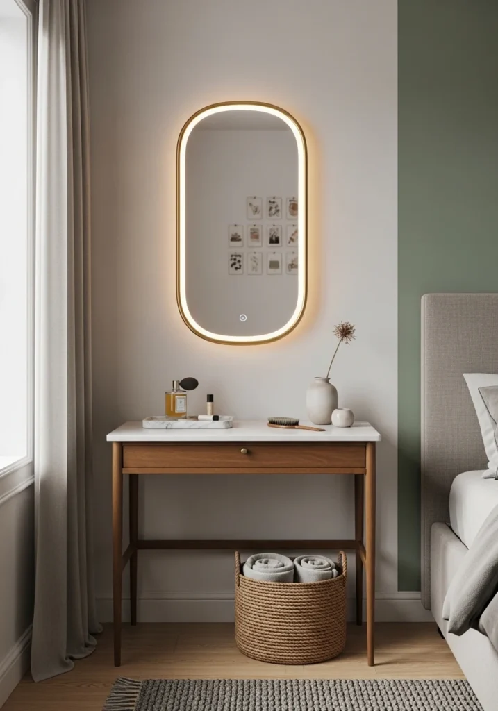 How to Style Your Lighted Vanity Mirror in Your Bedroom